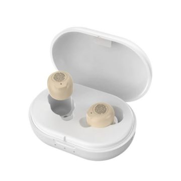 GM-305 Binaural Magnetic Rechargeable Hearing Aid - Flesh/White Voice Amplifier - 1