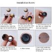 2 PCS Security Door Cat Eye HD Lens 200 Wide-Angle 26mm Red Bronze - 7
