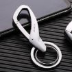 JOBON ZB-197 Chrome Car Keychain with Double Rings - Waist Hanging - 1