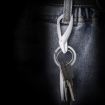 JOBON ZB-197 Chrome Car Keychain with Double Rings - Waist Hanging - 6