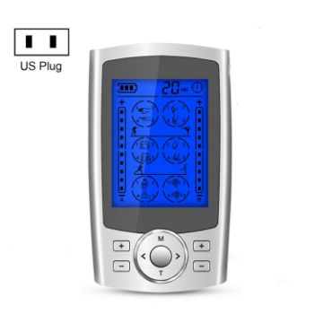 24-Mode Digital Pulse Massager, Whole Body Therapy, US Plug, Silver - 1