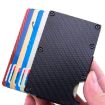 Carbon Fiber Wallet Metal RFID Card Holder - Gray - 7