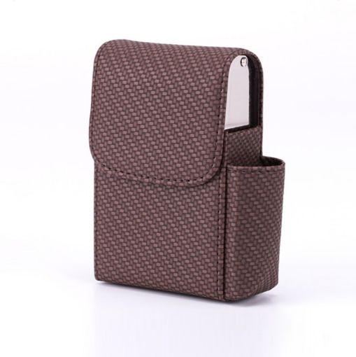 Cigarette Box Style Business Card Holder - Woven Coffee Design - 1
