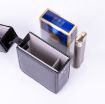 Retro Green PU Leather Cigarette Box with Lighter for Men - 4