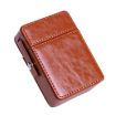 Men's PU Leather Retro Lighter Cigarette Box - Apricot - 1
