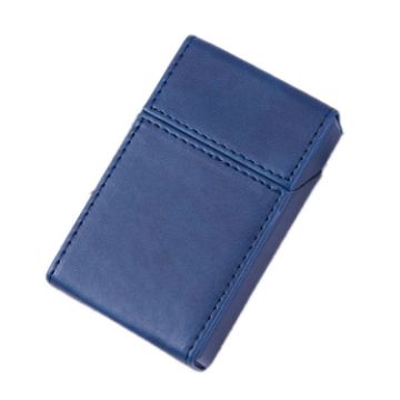 Navy Blue PU Leather Business Portable Cigarette Case - 1