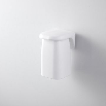 Wall-mounted Magnetic Mouthwash Cup & Toothbrush Rack Set (White) - 1