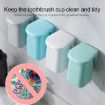 Wall-mounted Magnetic Mouthwash Cup & Toothbrush Rack Set (White) - 4