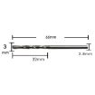 2pcs 3x66mm Electric Shock Drill Bits for Wall & Soil Construction - 2