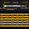 2pcs 12x115mm Triangle Handle Electric Shock Drill Bit for Wall/Cement - 7