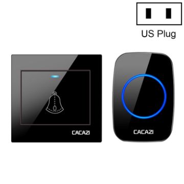 CACAZI H10 Wireless Smart Doorbell, No Battery, US Plug, Black - 1