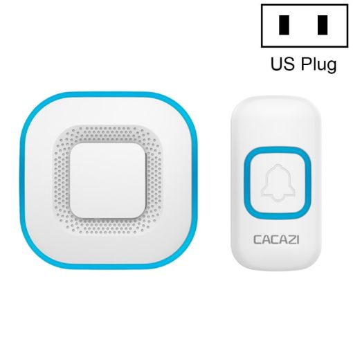 CACAZI V028F Wireless Music Doorbell, No Battery, US Plug, White - 1
