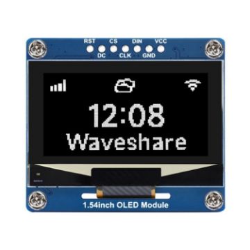 Waveshare 1.54" OLED Display Module, 128x64, SPI/I2C, White - 1