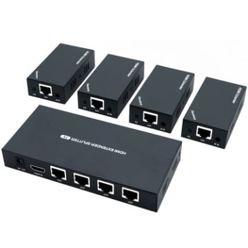 60m 1x4 HDMI Splitter Extender POC 1080P@60Hz AU Plug - 1