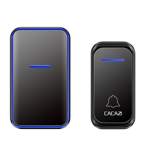 CACAZI Wireless Doorbell & Elderly Pager, US Plug, Black - 1
