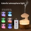 V50 Desktop Night Light Humidifier Wood Grain Aroma Diffuser AU Plug White - 5