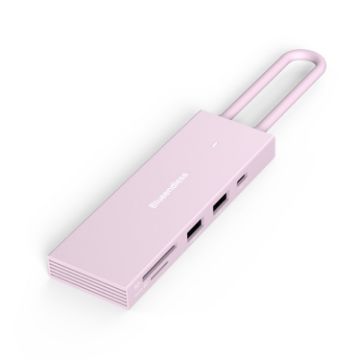 Blueendless 7-in-1 Type-C Docking Station USB3.0 Splitter, 4K60Hz, Pink - 1