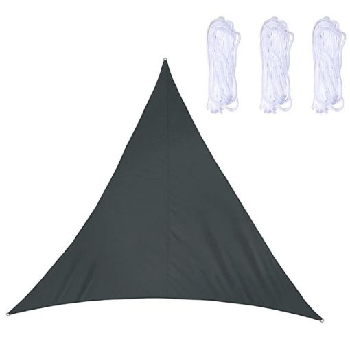 Triangle Outdoor Sunshade Sail, Waterproof Anti-UV Canopy, 2m x 2m x 2m, Black - 1