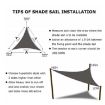 Triangle Sunshade Sail Canopy, Waterproof, Anti-UV, 2.4m, Khaki - 3