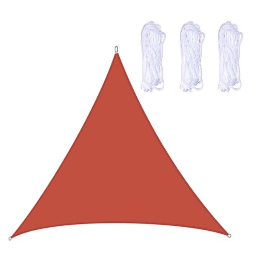 Red Triangle Outdoor Sunshade Sail, Waterproof, Anti-UV, 2.4m Size - 1