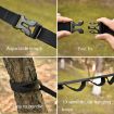 Camping Tent Clothesline with 19 Rings, 4.3m Strap Lanyard (Black) - 4