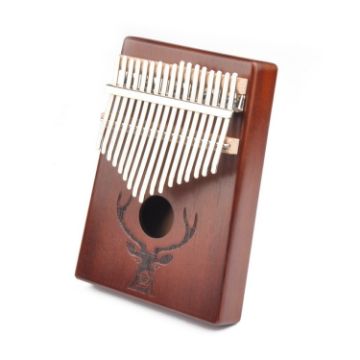 Beginner 17-Tone Deer Head Kalimba Thumb Piano (Coffee) - 1