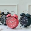 Wine Red 3304T Multifunctional Metal Alarm Clock with Night Light - 6