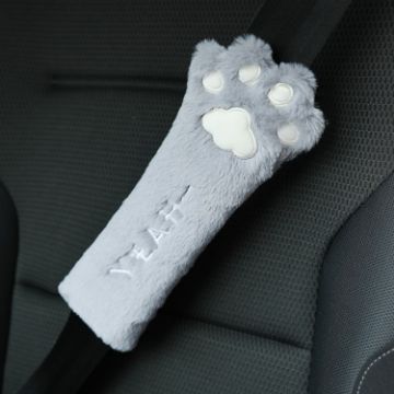 Gray Cat Claw Car Plush Head & Neck Pillow - Decorative Shoulder Pad - 1