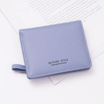 BATSIOE Ladies Wallet - Blue Two-Fold Multi-Card Coin Purse for Students - 1