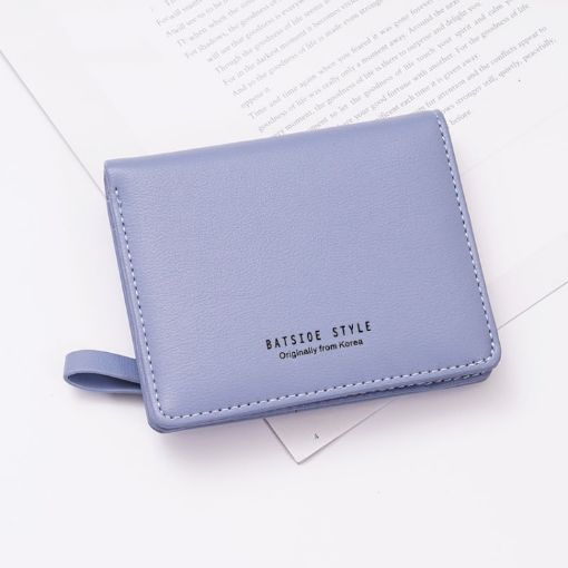 BATSIOE Ladies Wallet - Blue Two-Fold Multi-Card Coin Purse for Students - 1