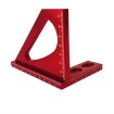 Aluminum Alloy 90 Square Multi-Function Scribing Triangle Ruler - Red - 4