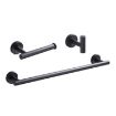 304 Stainless Steel Grooved Bathroom Shelf, Black Cloth Hook Style - 3