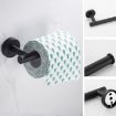 Black Grooved 304 Stainless Steel Bathroom Shelf with Towel Holder - 4