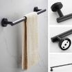 Black 304 Stainless Steel Grooved Bathroom Pendant Shelf, 40cm Rod - 4