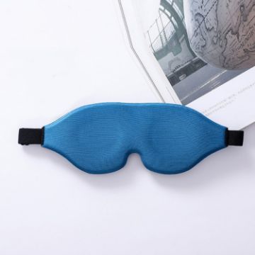 3D Memory Foam Sleeping Eye Mask for Men & Women - No Nose Wings, Blue - 1