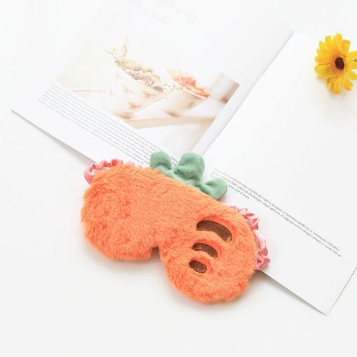 Cute Carrot Fruit Plush Eye Mask - Soft Blackout Sleep Mask for Girls - 1