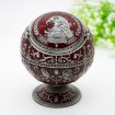 Ancient Wine Red Eagle Metal Globe Ashtray with Lid - Holiday Gift Decor - 1