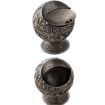 Retro Metal Spherical Ashtray with Lid - Red Copper Rose Decor - 5