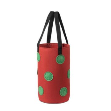 Hanging Strawberry Plant Bag, 13 Holes, 20x35cm, Red, Multi-Mouth - 1