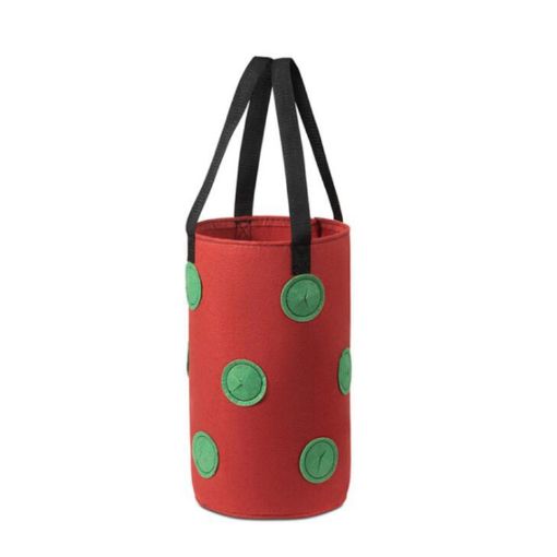 Hanging Strawberry Plant Bag, 13 Holes, 20x35cm, Red, Multi-Mouth - 1