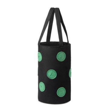 Hanging Strawberry Plant Bag, 13 Holes, 20x35cm, Black - 1