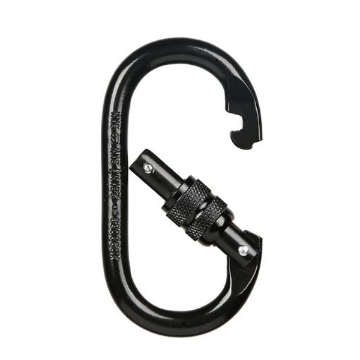 XINDA XDQ96068 Black O-Shaped Steel Climbing Carabiner Lock - 1