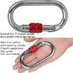 XINDA XDQ96068 Black O-Shaped Steel Climbing Carabiner Lock - 5