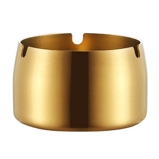 Extra Large Gold Windproof Drop-Proof Stainless Steel Ashtray - 1