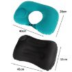 Inflatable U-Shaped Neck Pillow - Flocked Rose Red Travel Cushion - 3