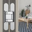 3D Adjustable Cross Hinge Folding Door Concealed Hinge, No. 3 Sand Silver - 7