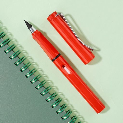 5 PCS Erasable HB Writing Pencils - No Ink, No Sharpening, Red - 1
