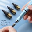 5 PCS Erasable HB Drawing Sketch Pen, No Ink/Sharpen, Makaron Blue - 3
