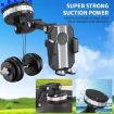 Big Suction Cup Car Phone Holder - X-0566 Black Green Console Mount - 5