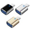 USB 3.0 Female to USB-C Male OTG Adapter 3-Pack with Light (Gold) - 2